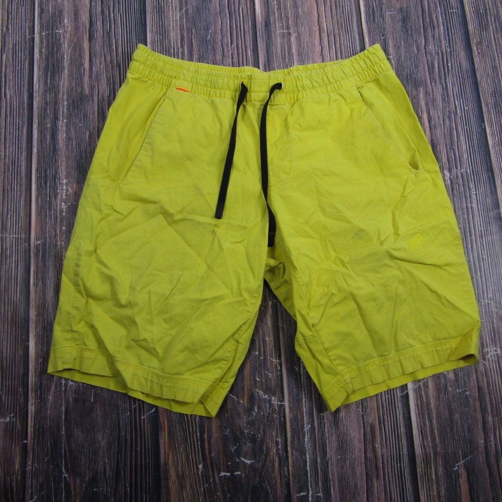 Mammut Shorts Mens 32 Yellow Hiking Climbing Outdoor Drawstring Casual